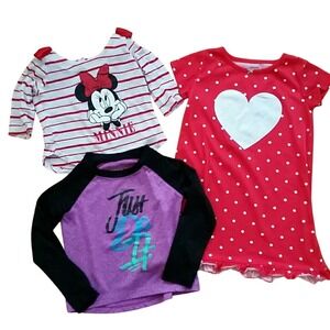 2T Girls Shirts and Pajama Set Bundle- Disney, Carters,‎ Nike